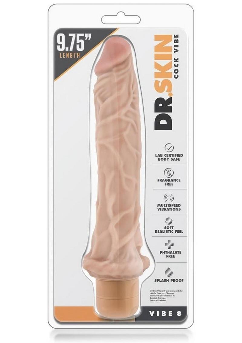 Dr. Skin Cock Vibe 08 Realistic Vibrator Showerproof Natural 9.75 Inch