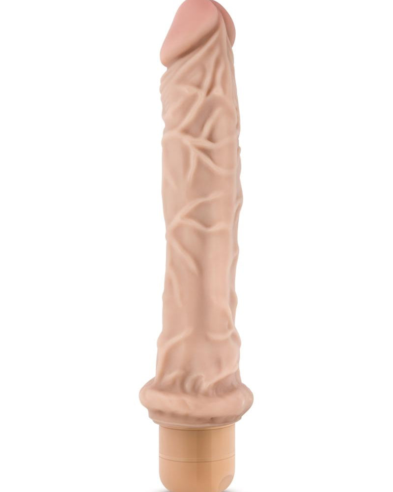 Vibrador realista Dr. Skin Cock Vibe 08 resistente a la ducha, natural, 9,75 pulgadas