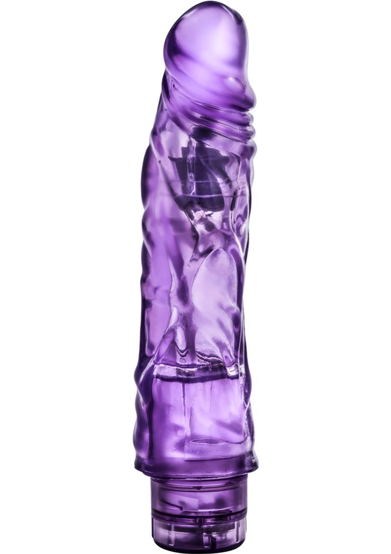 Vibrador realista de gelatina B Yours Vibe 10, resistente al agua, morado, 8,5 pulgadas