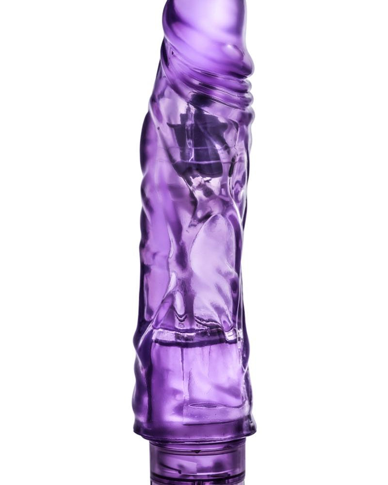B Yours Vibe 10 Realistic Jelly Vibrator Waterproof Purple 8.5 Inch