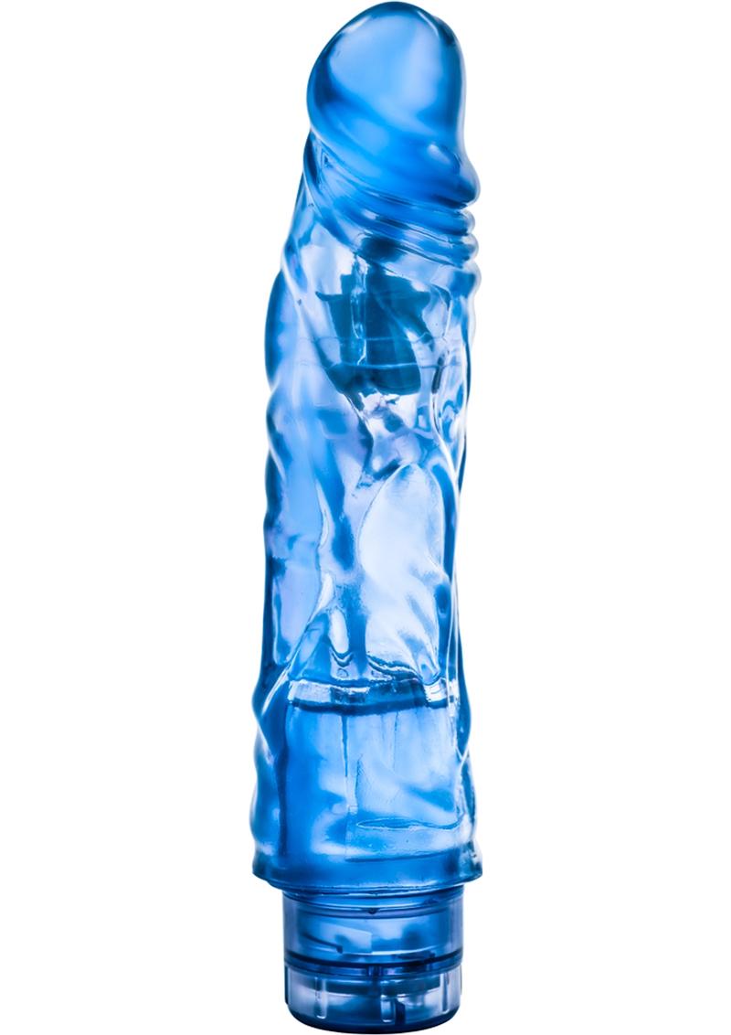 B Yours Vibe 10 Realistic Jelly Vibrator Waterproof Blue 8.5 Inch