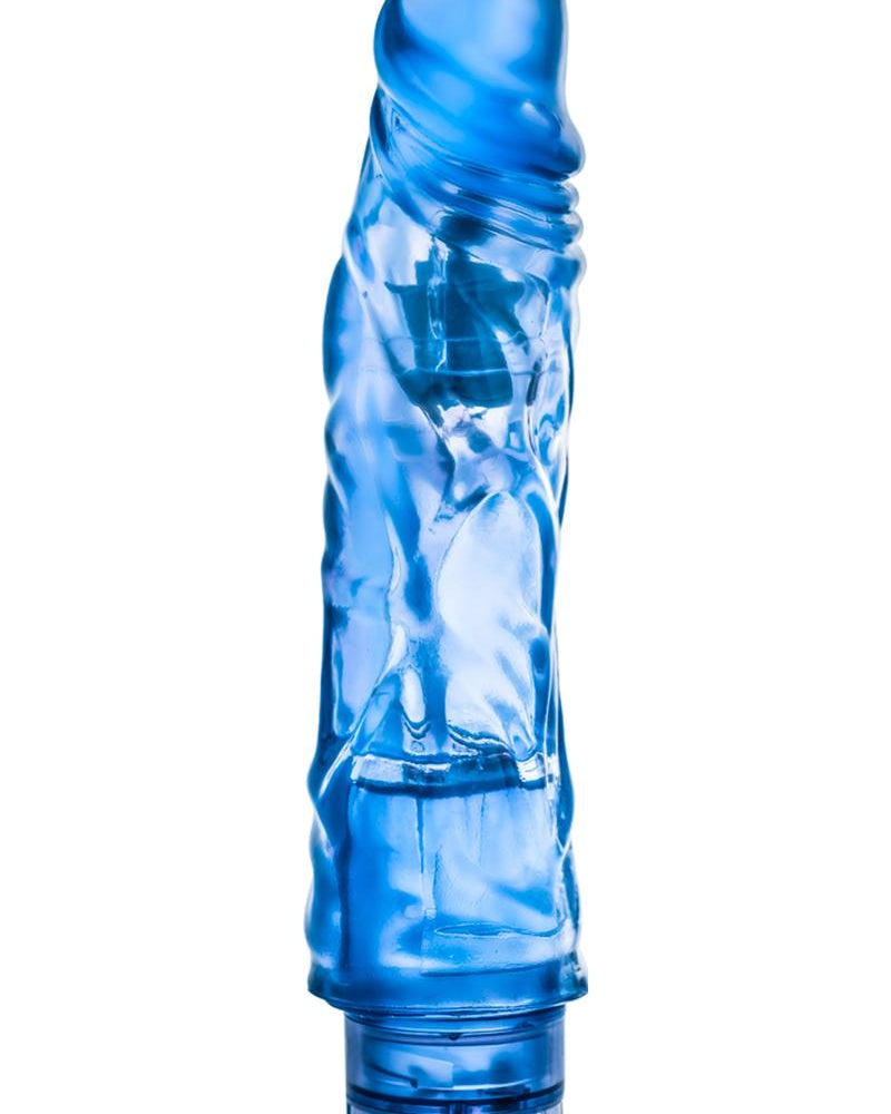 B Yours Vibe 10 Realistic Jelly Vibrator Waterproof Blue 8.5 Inch