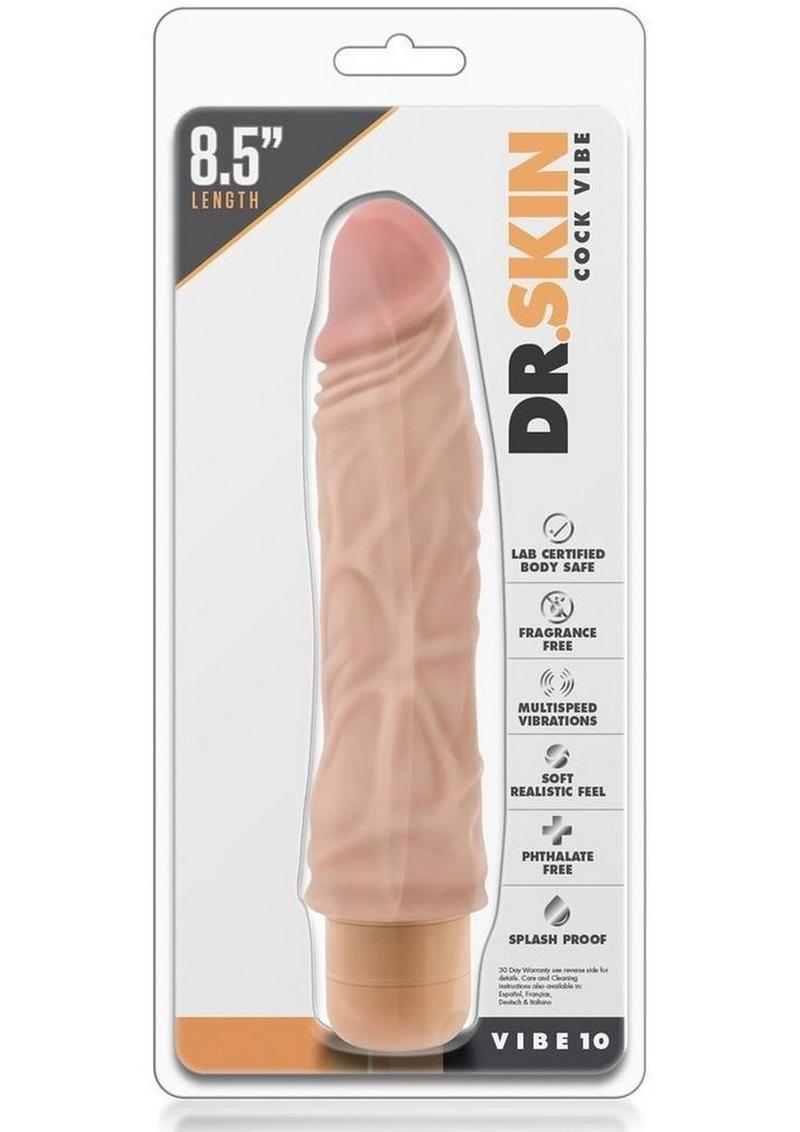 Dr. Skin Cock Vibe 10 Realistic Vibrator Waterproof Natural 8.5 Inch