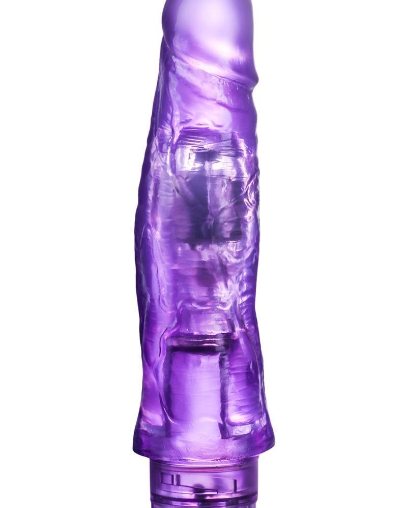 B Yours Vibe 14 Realistic Jelly Vibrator Waterproof Purple 8 Inch