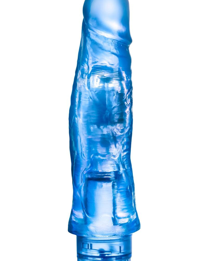 B Yours Vibe 14 Realistic Jelly Vibrator Waterproof Blue 8 Inch