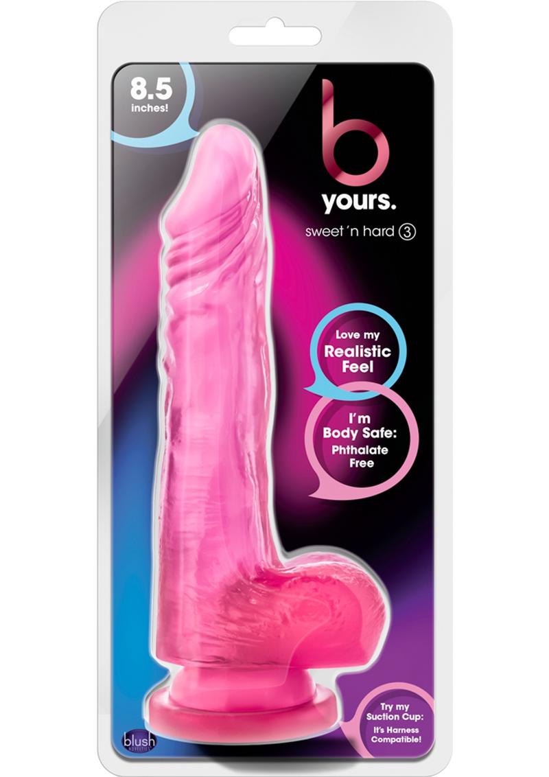 B Yours Sweet N Hard 03 Realistic Dong With Balls Pink 8.5 Inch