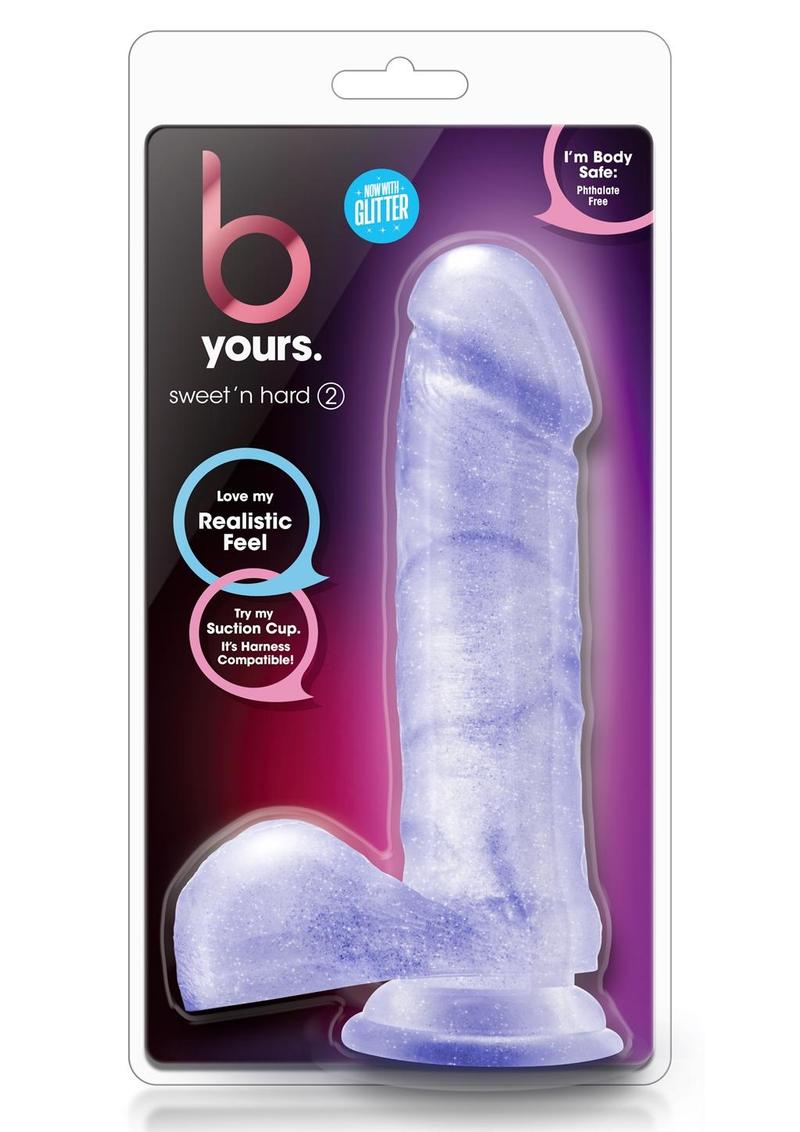 B Yours Sweet N Hard 02 Realistic Dong With Balls Clear 7.75 Inch