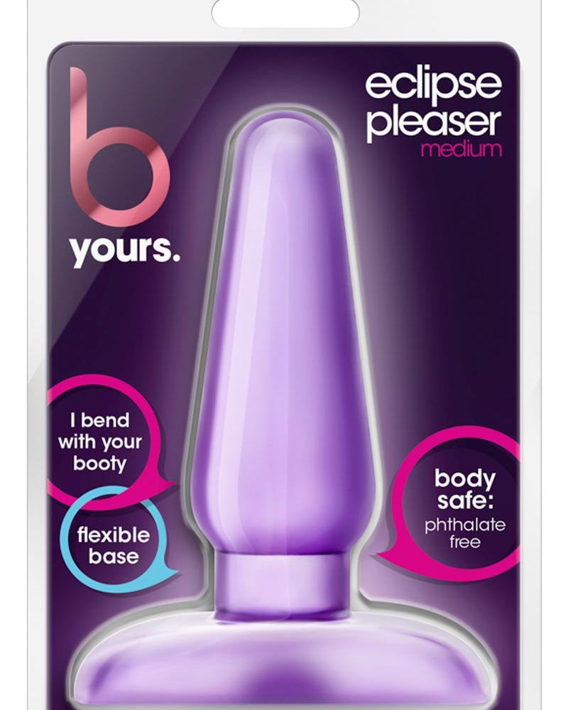 B Yours Eclipse Pleasure - Tapón anal de gelatina de tamaño mediano, color morado, 4,7 pulgadas