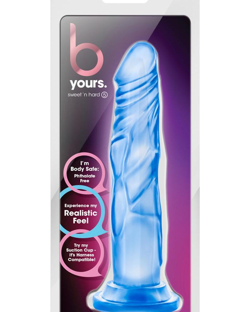 B Yours Sweet N Hard 05 Jelly - Pene realista azul de 7,5 pulgadas
