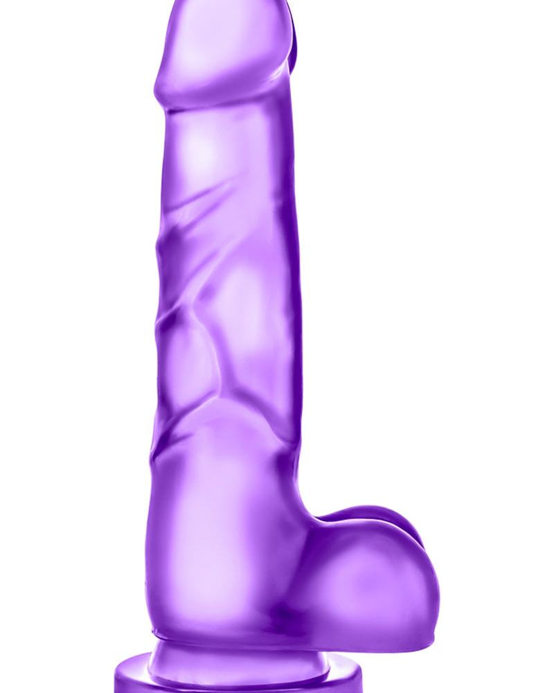B Yours Sweet N Hard 04 Pene realista con bolas morado de 7,7 pulgadas