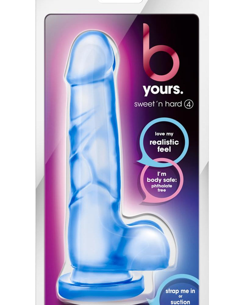 B Yours Sweet N Hard 04 Pene realista con bolas azul de 7,7 pulgadas