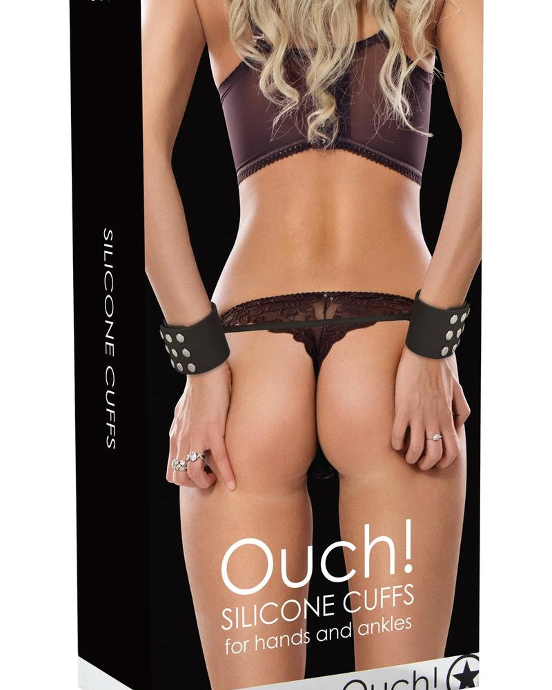 Puños de silicona Ouch para manos y tobillos, color negro
