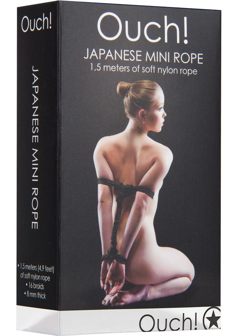 Ouch Japanese Soft Nylon Braided Mini Rope Black 1.5 Meters/4.9 Feet