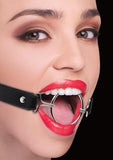 Ouch! Ring Gag XL With Leather Straps Black