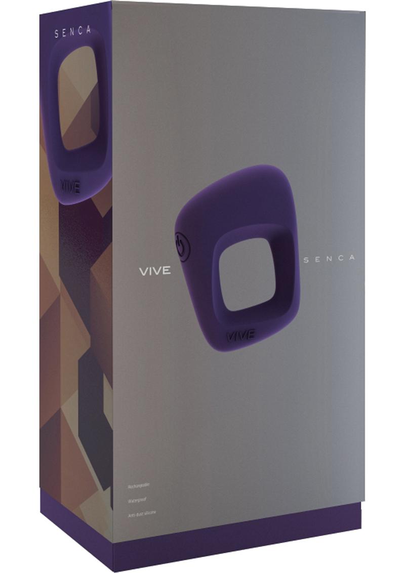 Anillo para el pene de silicona recargable por USB Vive Senca, resistente al agua, morado