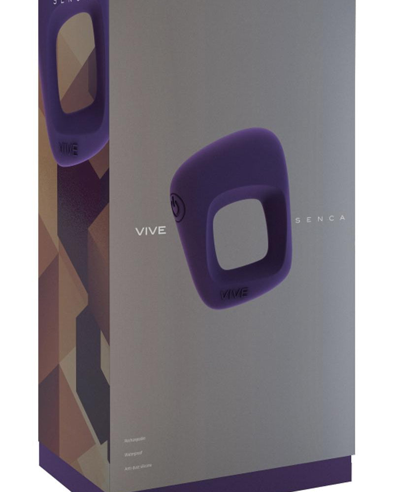 Vive Senca Silicone USB Rechargeable Cockring Waterproof Purple