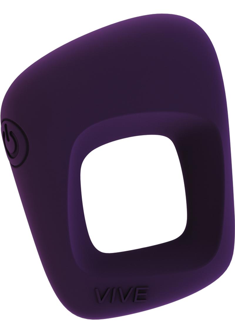 Vive Senca Silicone USB Rechargeable Cockring Waterproof Purple