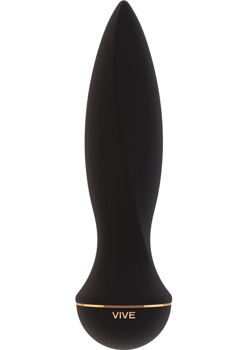 Vive Aki Silicone USB Rechargeable Anal Plug Waterproof Black