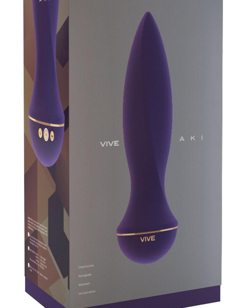 Vive Aki Silicone USB Rechargeable Anal Plug Waterproof Purple
