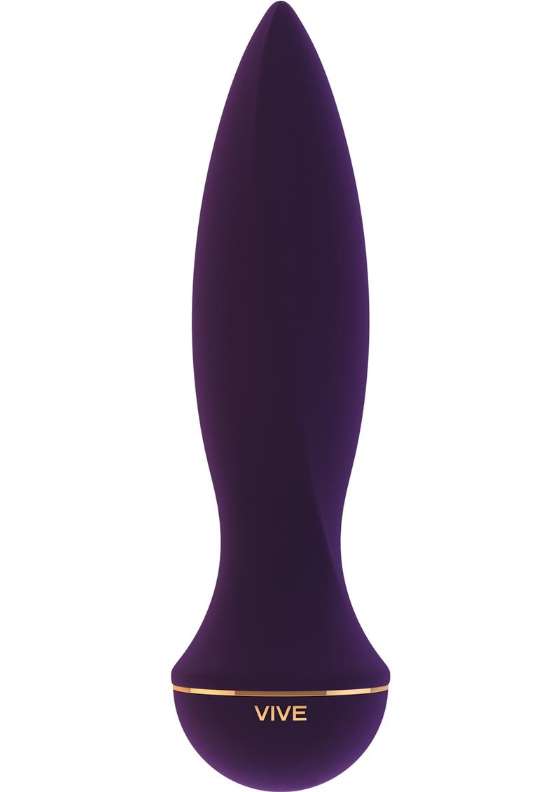 Vive Aki Silicone USB Rechargeable Anal Plug Waterproof Purple