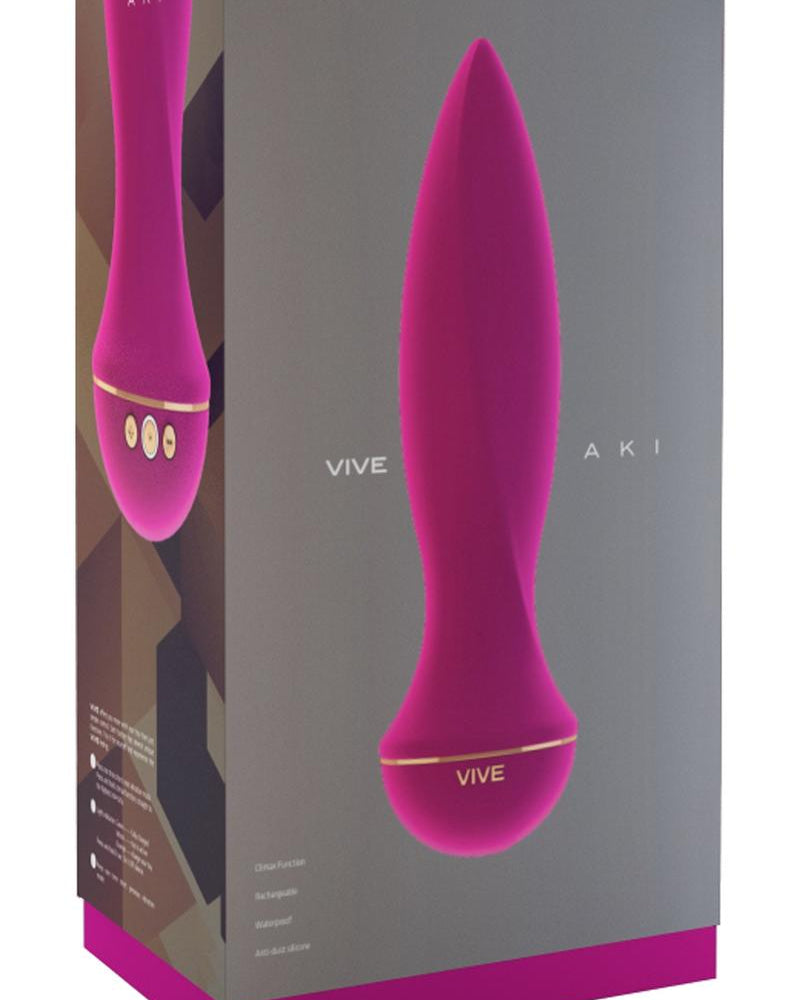 Vive Aki Silicone USB Rechargeable Anal Plug Waterproof Pink