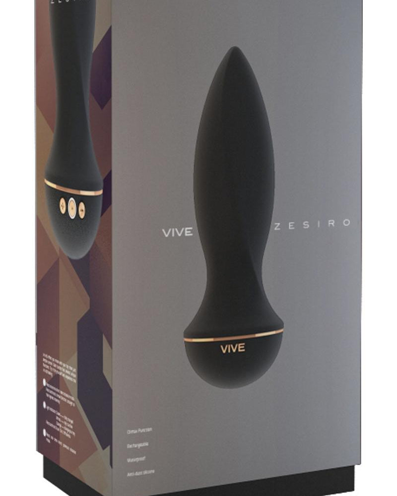 Vive Zesiro Silicone USB Rechargeable Anal Plug Waterproof Black