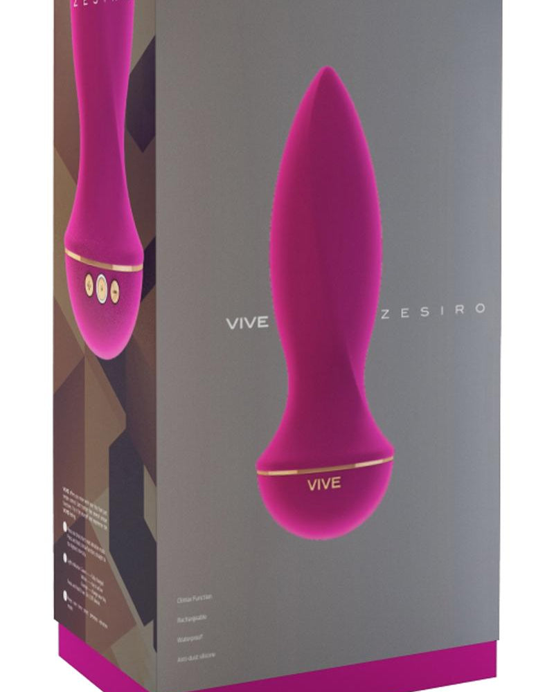 Vive Zesiro Silicone USB Rechargeable Anal Plug Waterproof Pink