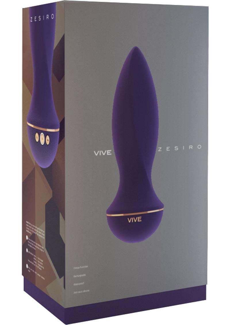 Vive Zesiro Silicone USB Rechargeable Anal Plug Waterproof Purple