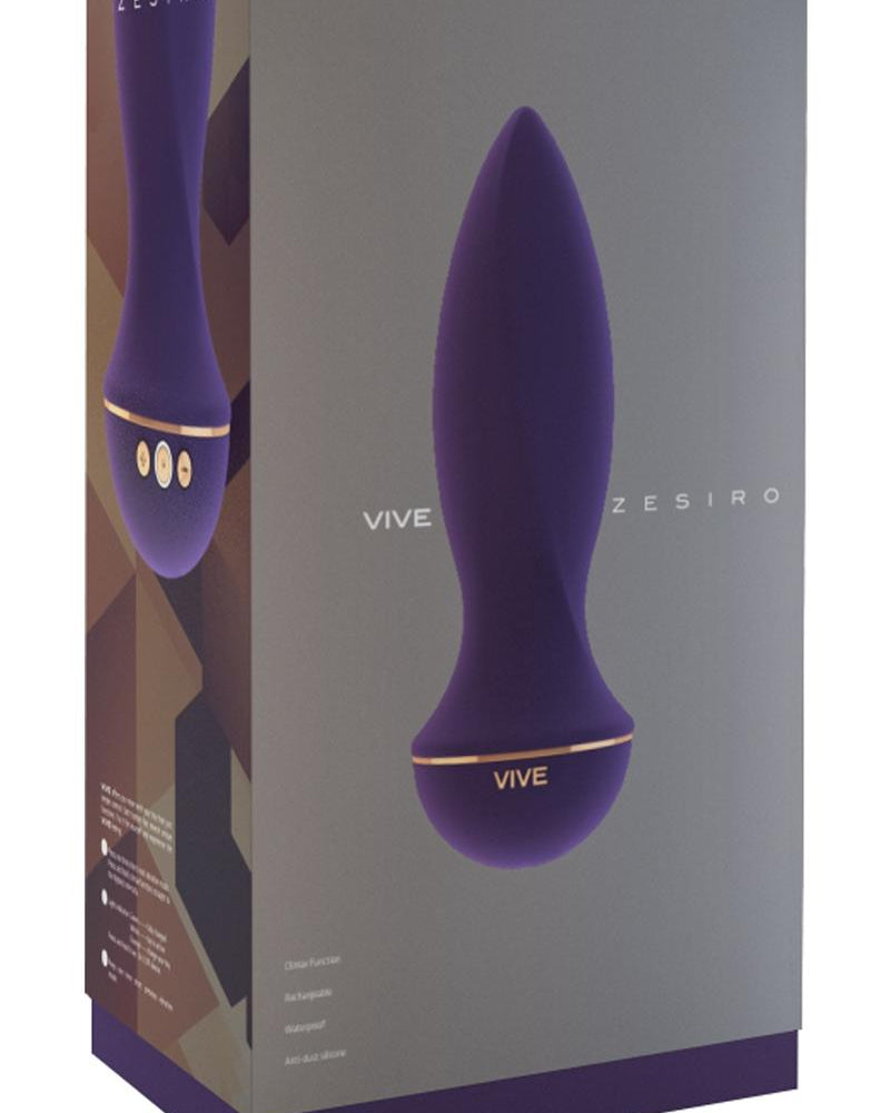 Vive Zesiro Silicone USB Rechargeable Anal Plug Waterproof Purple