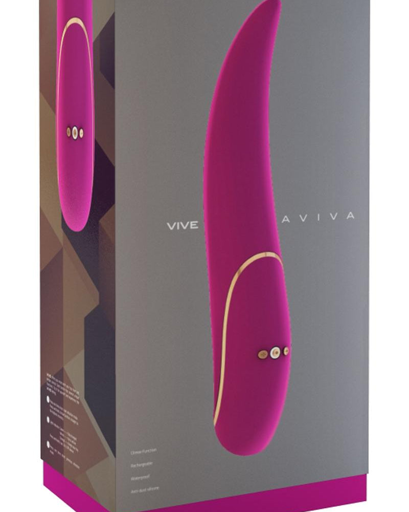 Vibrador de silicona recargable por USB Vive Aviva resistente al agua, color rosa