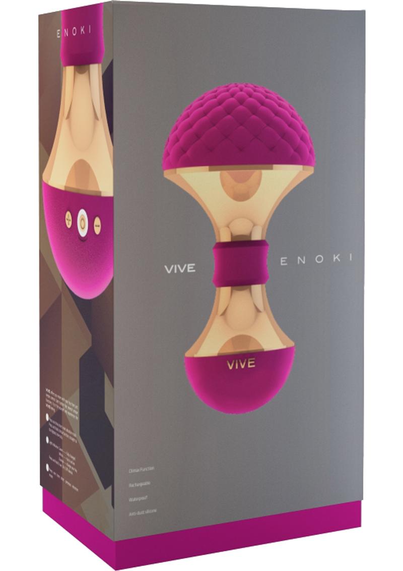 Vive Enoki Silicone USB Rechargeable Massager Waterproof Pink