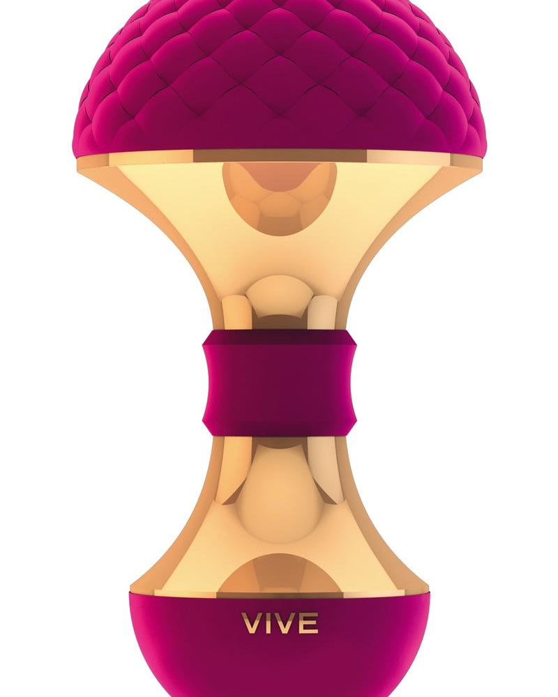 Masajeador de silicona recargable por USB Vive Enoki, resistente al agua, color rosa