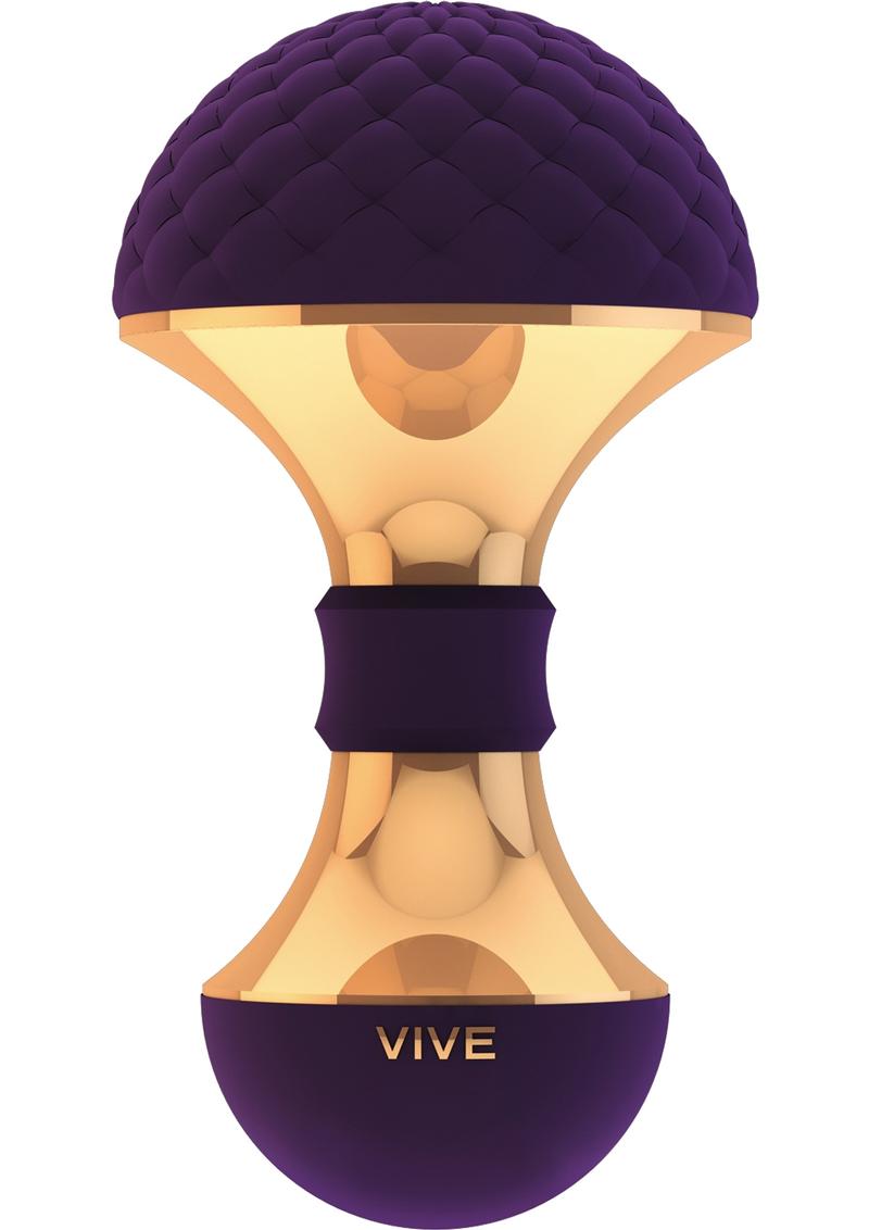 Masajeador de silicona recargable por USB Vive Enoki, resistente al agua, morado