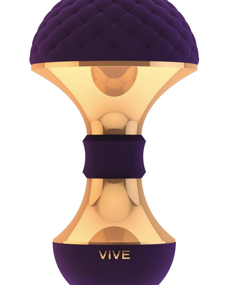 Masajeador de silicona recargable por USB Vive Enoki, resistente al agua, morado