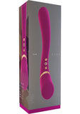 Vibrador de silicona recargable por USB de doble extremo Vive Cleo, resistente al agua, color rosa