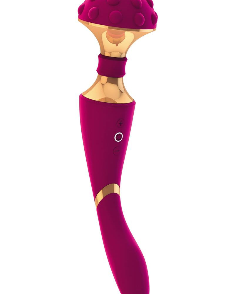 Masajeador y vibrador de doble extremo recargable por USB de silicona Vive Shiatsu, resistente al agua, color rosa