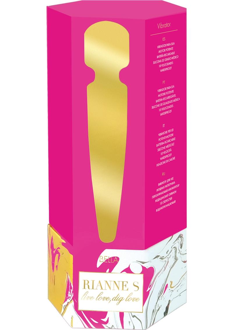 Rianne S Bella Mini Wand Vibrador de silicona recargable por USB Impermeable Rosa francesa