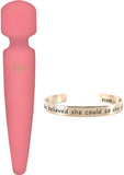 Rianne S Bella Mini Wand USB Rechargeable Silicone Vibrator Waterproof Coral