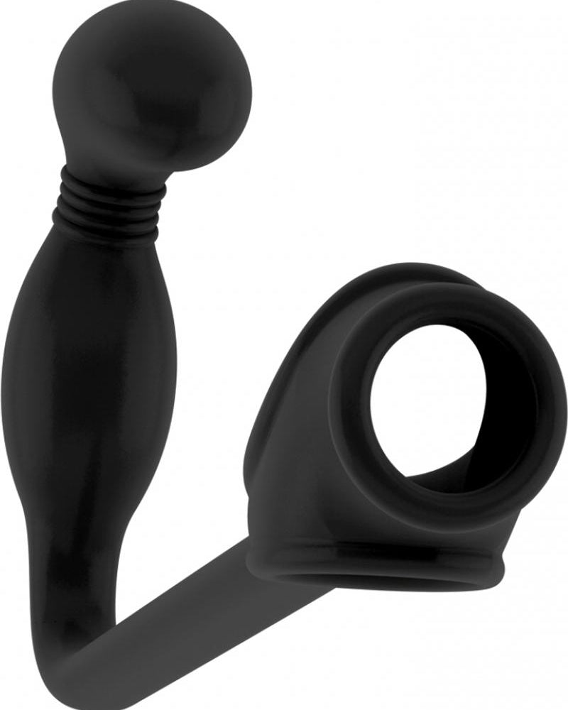 Sono No 2 Butt Plug With CockRing Felxible Silicone Waterproof Black
