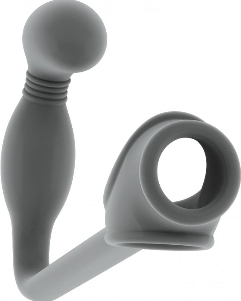 Sono No 2 Butt Plug With CockRing Felxible Silicone Waterproof Grey