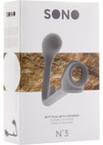 Sono No 3 Silicone Butt Plug With Cockring Waterproof Grey