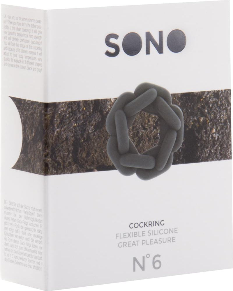 Sono No 6 Silicone Chain Cock Ring Grey
