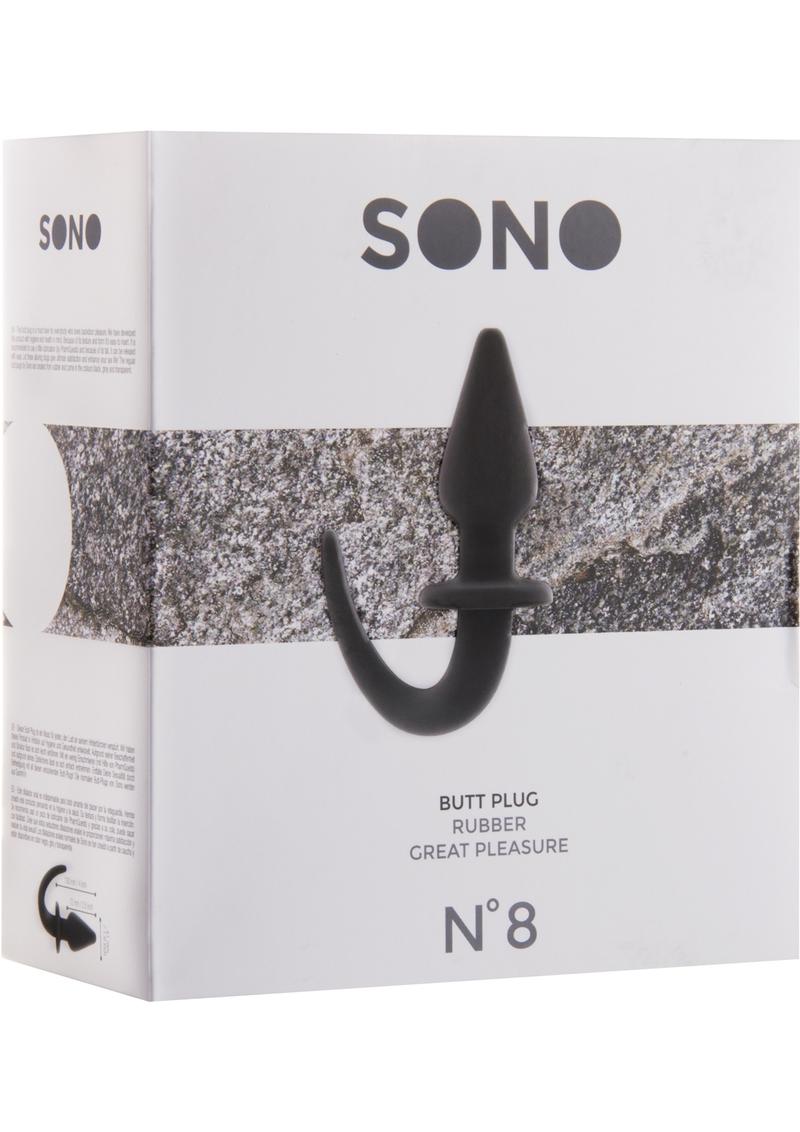 Sono No 8 Rubber Butt Plug Black 4 Inch