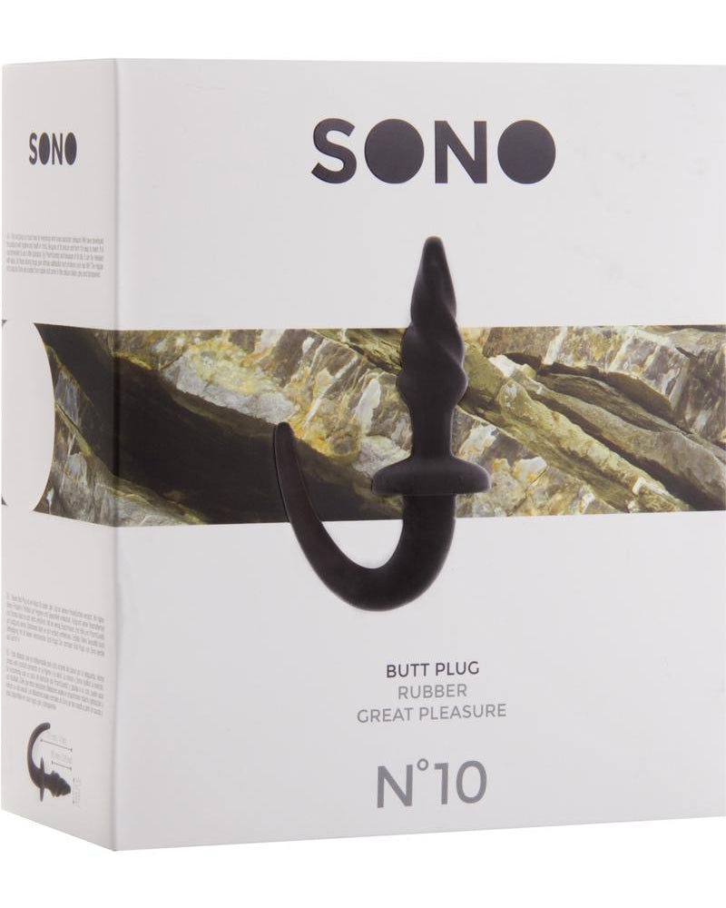 Sono No 10 Rubber Butt Plug Waterproof Black 4 Inch