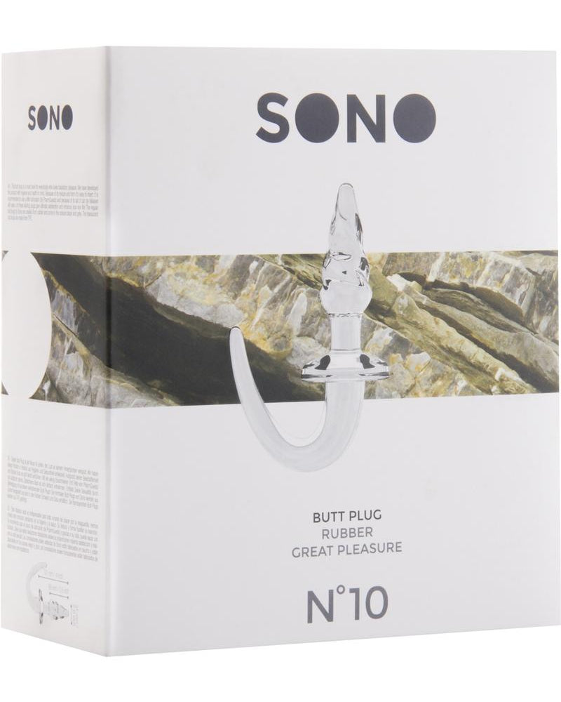 Sono No 10 Rubber Butt Plug Waterproof Clear 4 Inch