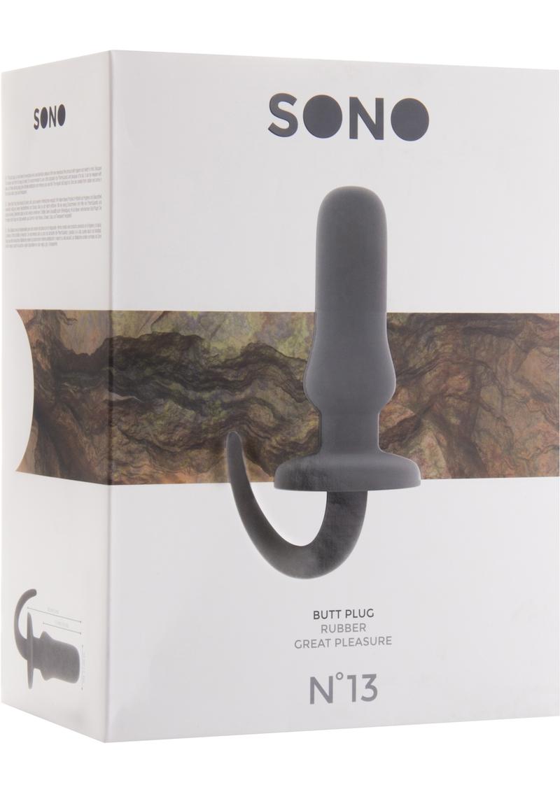 Sono No 13 Rubber Butt Plug Waterproof Grey 6 Inch