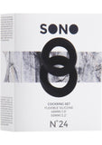 Sono No 24 Silicone Cockring Set Black 2 Assorted Sizes Per Box