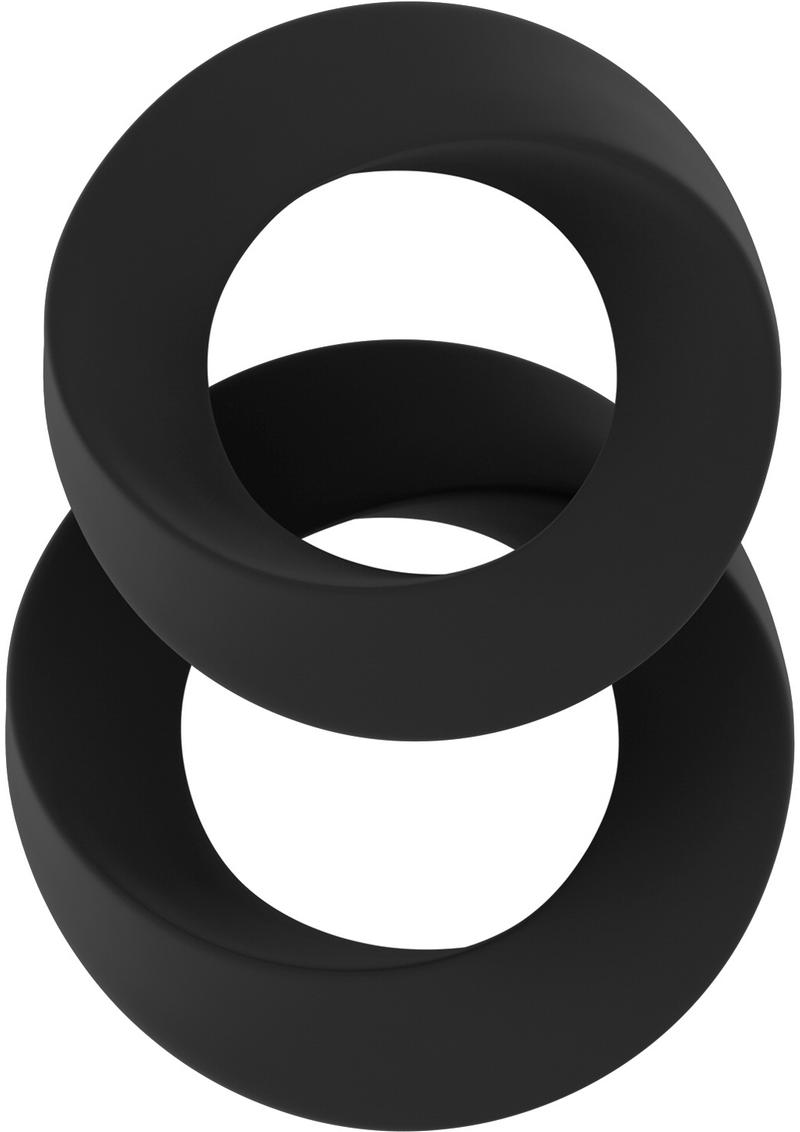 Sono No 24 Silicone Cockring Set Black 2 Assorted Sizes Per Box