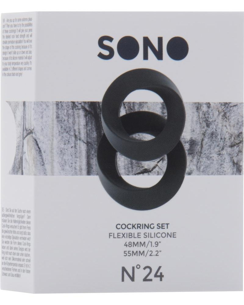 Sono No 24 Silicone Cock Ring Set Grey