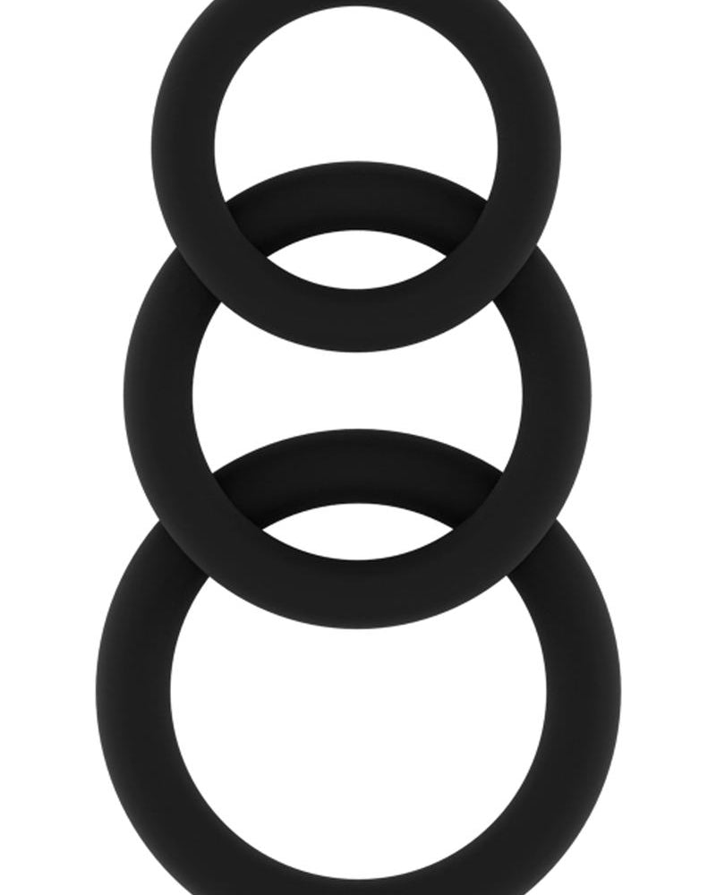 Sono No 25 Cockring Set Flexible Silicone Black